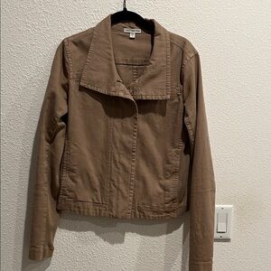 James Perse Women's Tan zip up Jacket Size 2